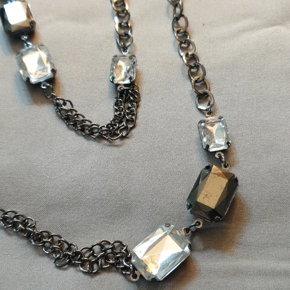 Black Chain with Bold Faceted Stones - Picture 11 of 15